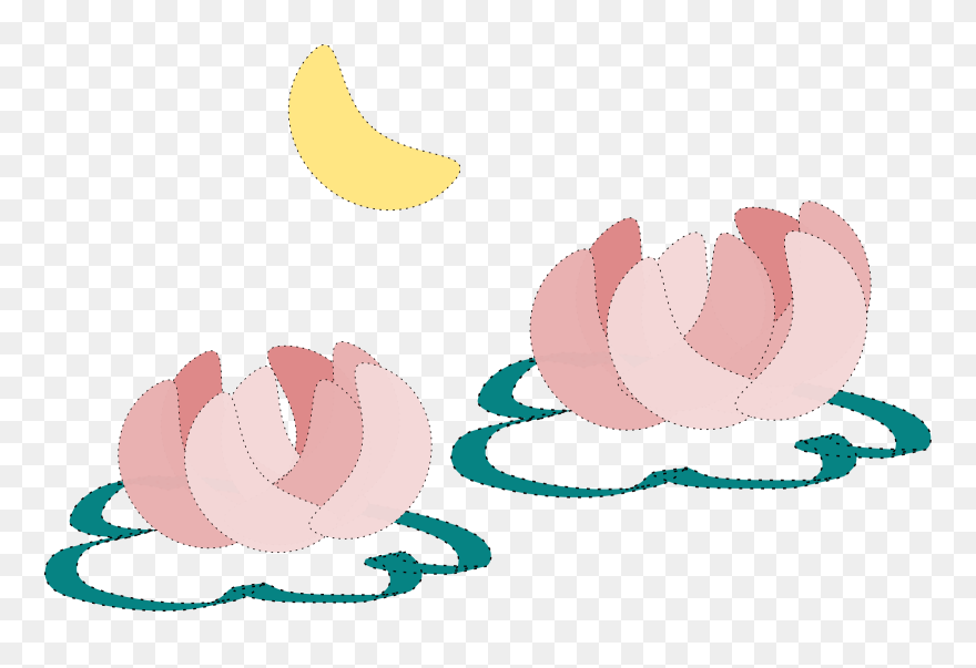 Water Lily And Moon Clip Arts - Clip Art - Png Download