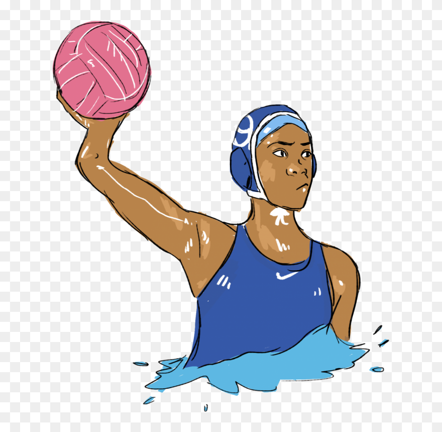 Polo Drawing Player - Water Polo Girl Clipart - Png Download