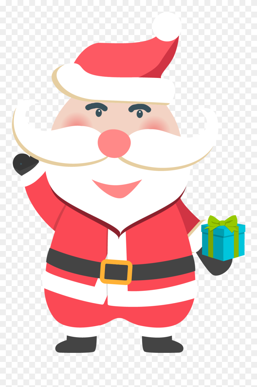 Christmas Santa Claus Gift Present Png And Vector- - Santa Cartoon Costume Png Clipart