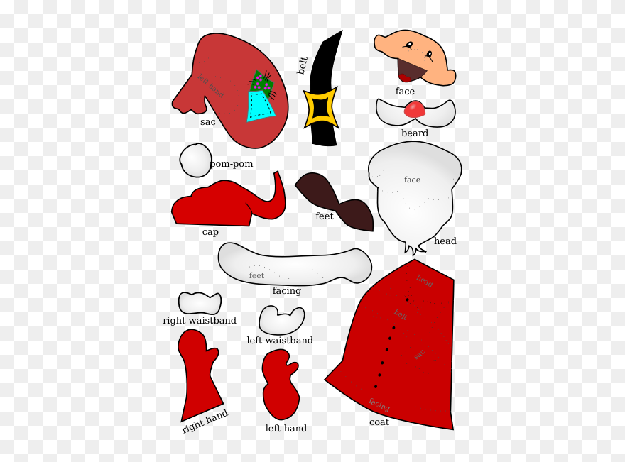 Santa Claus Handicraft Sheet - Colourful Pictures Of Santa Claus Clipart