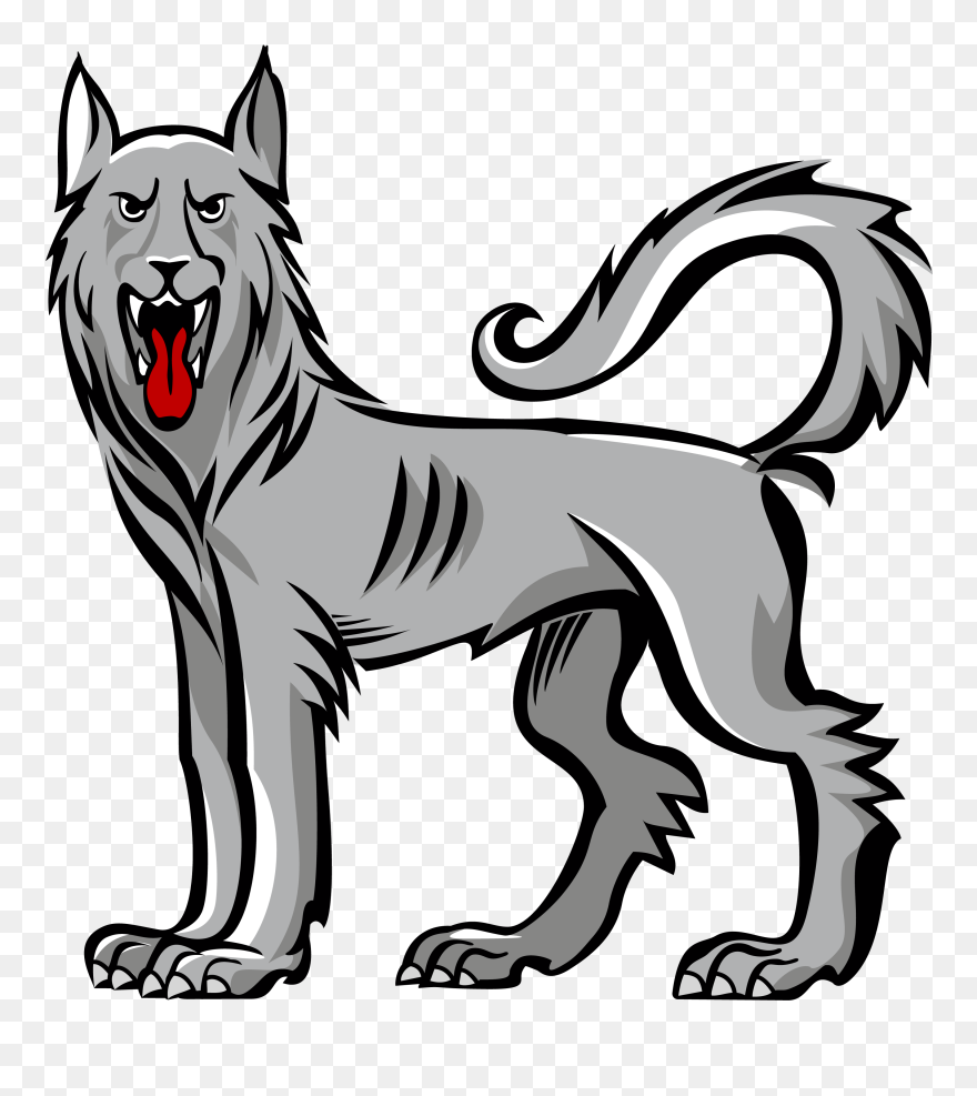 Mack Dog Clipart Clipart Free Download Wolf Statant - Wolf Heraldry Sejant - Png Download