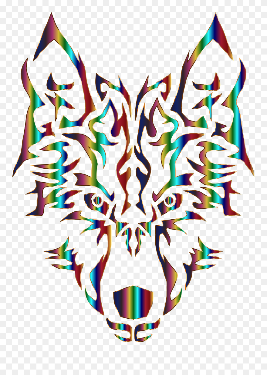 Chromatic Symmetric Tribal No - Wolf Tribal Clipart
