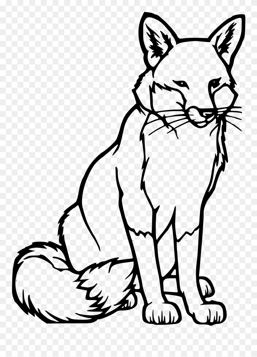 Red Fox Coloring Page Clipart