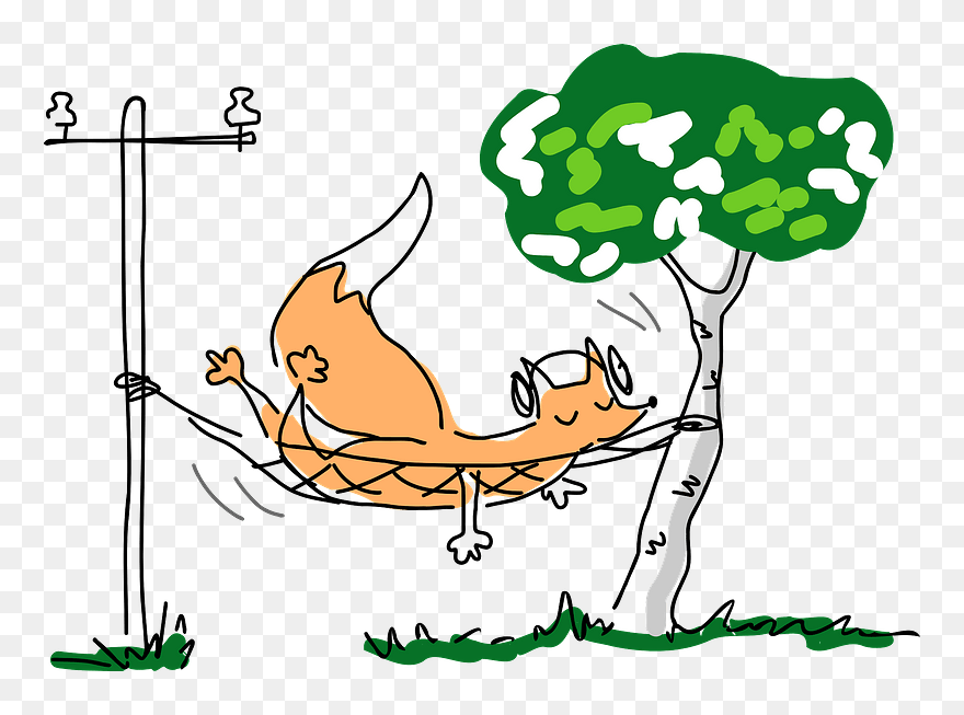 Relaxing Fox Clipart - Relaxed Clipart - Png Download