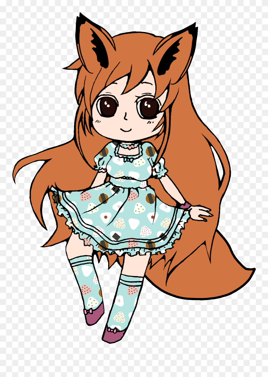 Girl Fox Drawing Draw Freetoedit Anime Animegirl Line - Cute Drawings Of Animal Girls Attic Fox Clipart