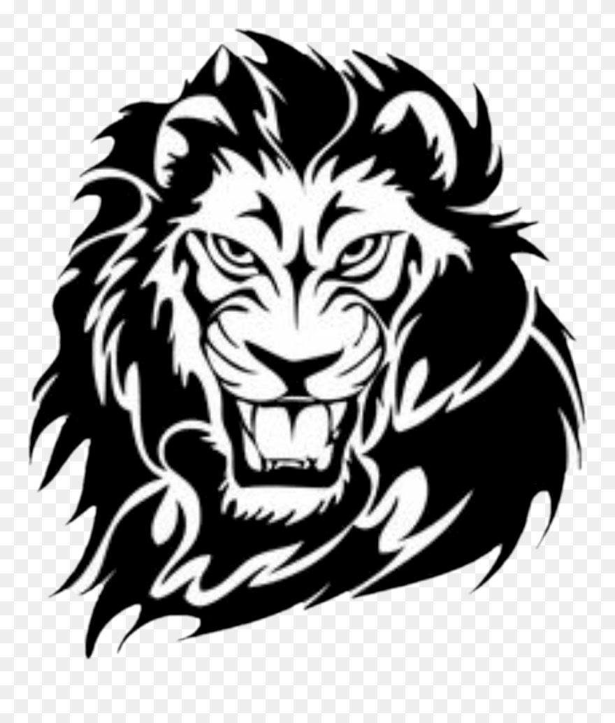 Transparent Football Cheer Clipart - Lion Face Tattoo Tribal - Png Download