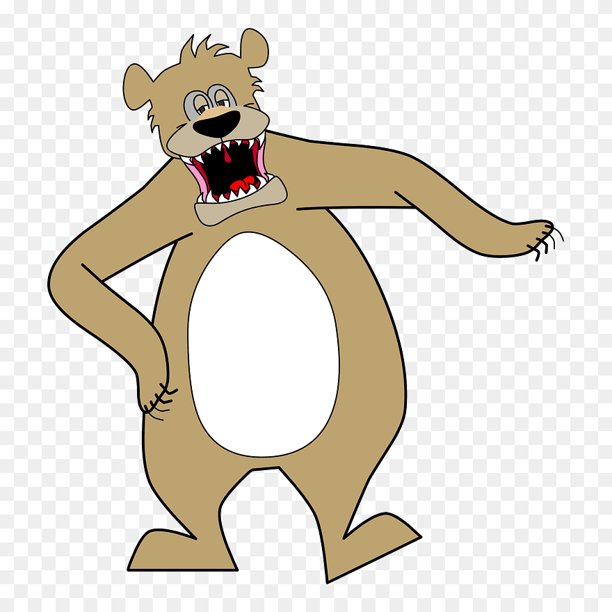 Growling Bear Clipart - Cartoon - Png Download