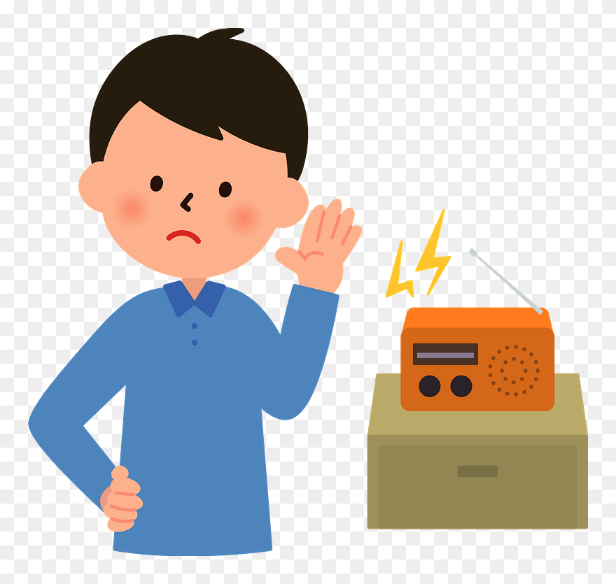 Radio Man Clipart - ラジオ を 聞く イラスト - Png Download