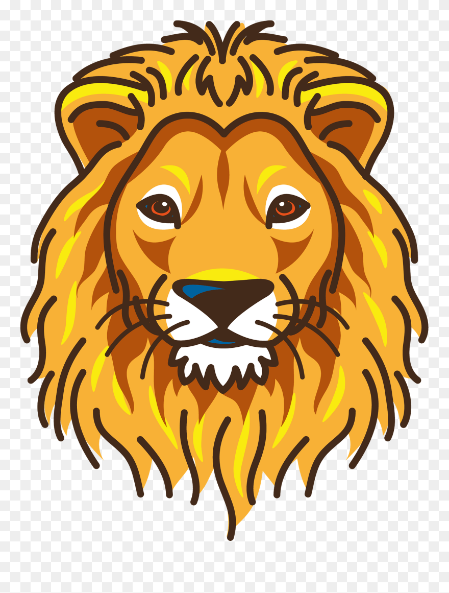 Lion Portrait For Kids Coloring Clipart
