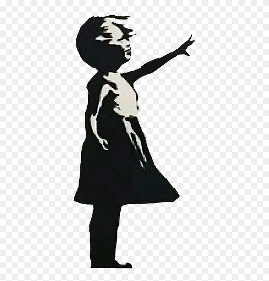 Banksy Girl Reaching For Balloon Clipart
