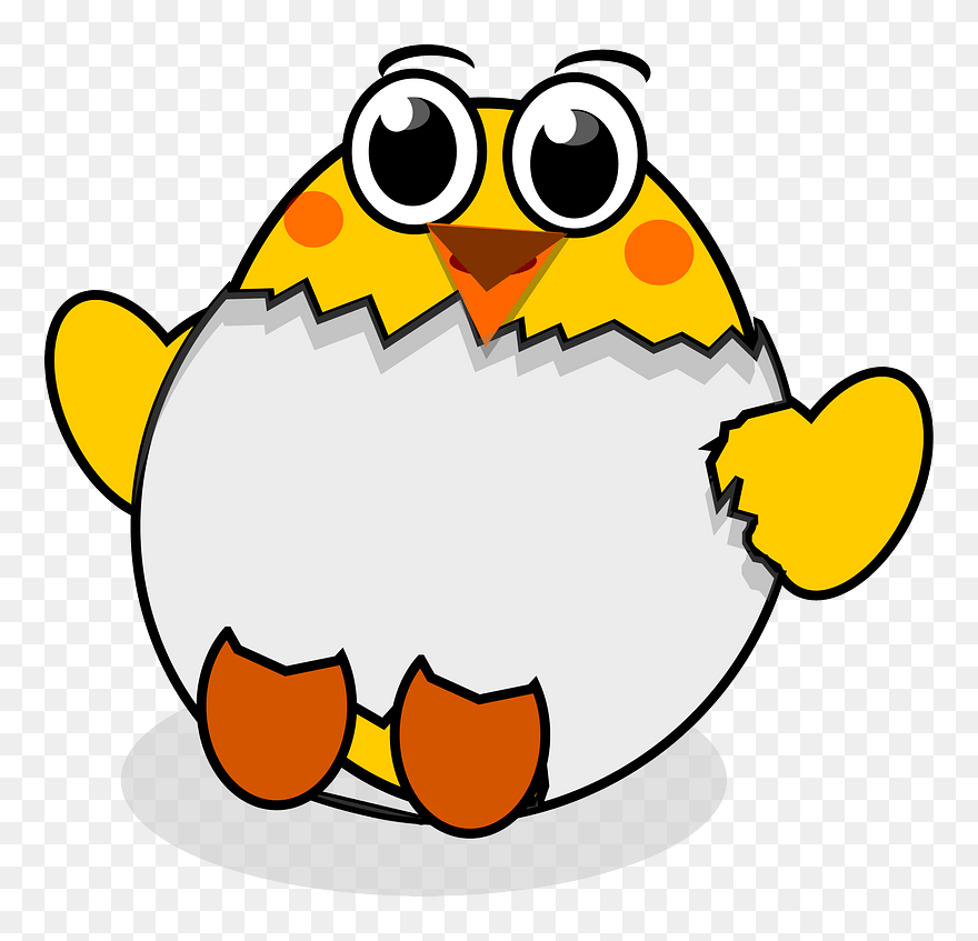 Cartoon Chick Hatching Clipart - Eggshell - Png Download