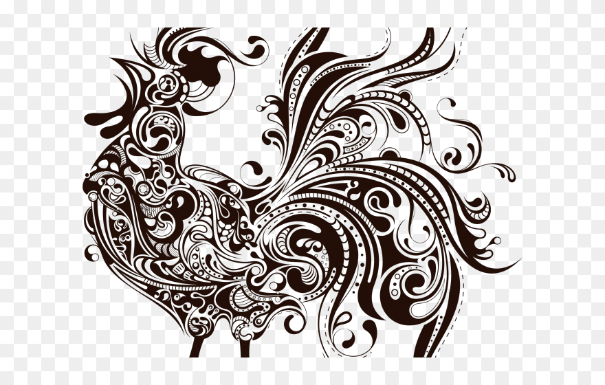 Rooster Clip Art Chicken Silhouette Vector Graphics - Silhouette Rooster Art - Png Download