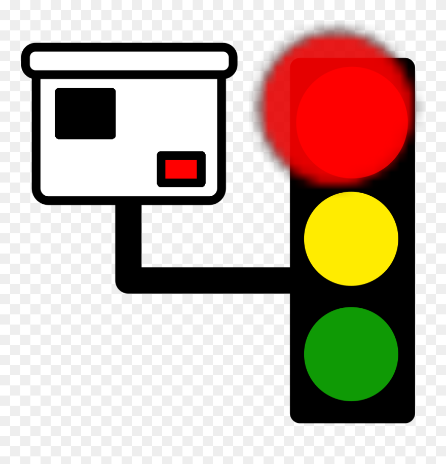 Red Light Camera Svg Clip Arts - Traffic Light Red In Cartoon - Png Download