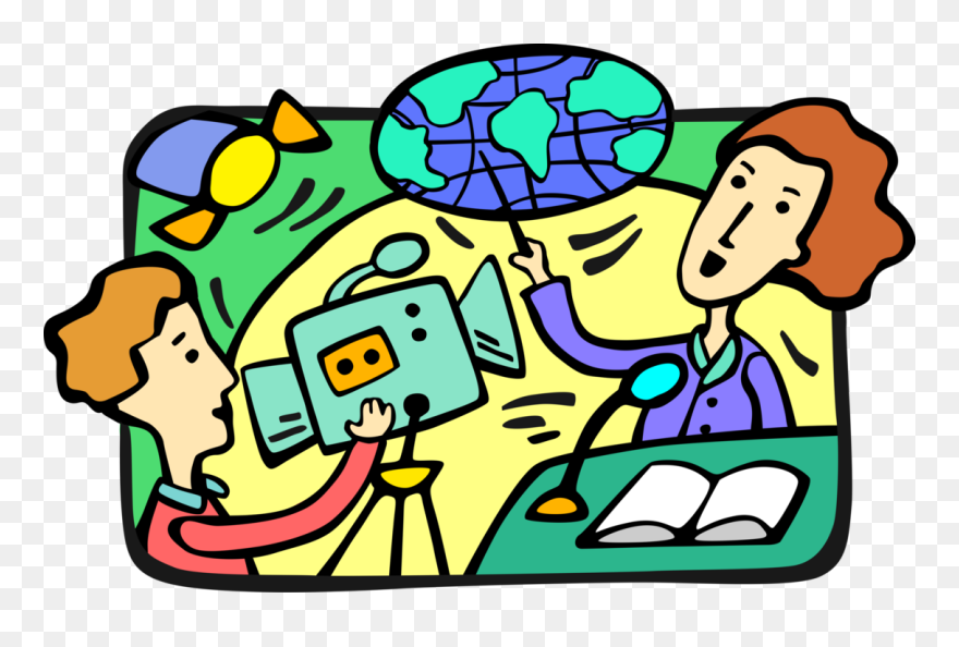 Anchormen With Cameraman Filming - Broadcaster Clipart - Png Download