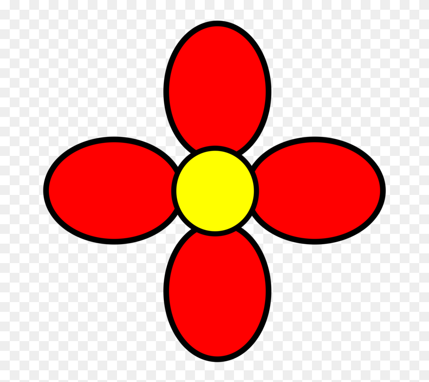 Flower,area,petal - Red Simple Flower Drawing Clipart