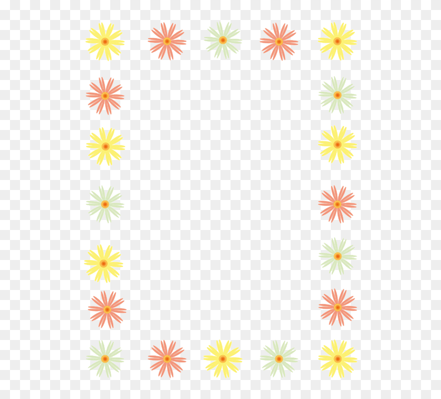 Tiny Yellow Flower Frame Clipart Picture Black And - Floral Design - Png Download
