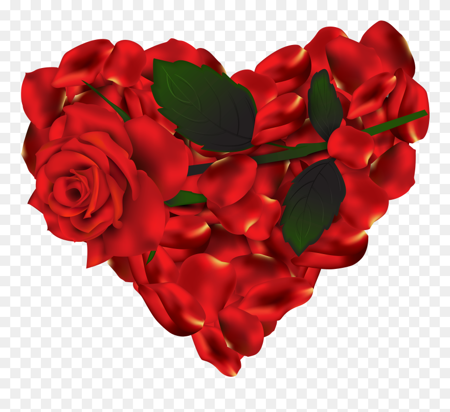 Heart Of Roses Png Clipart - Flower Rose Heart Transparent Background