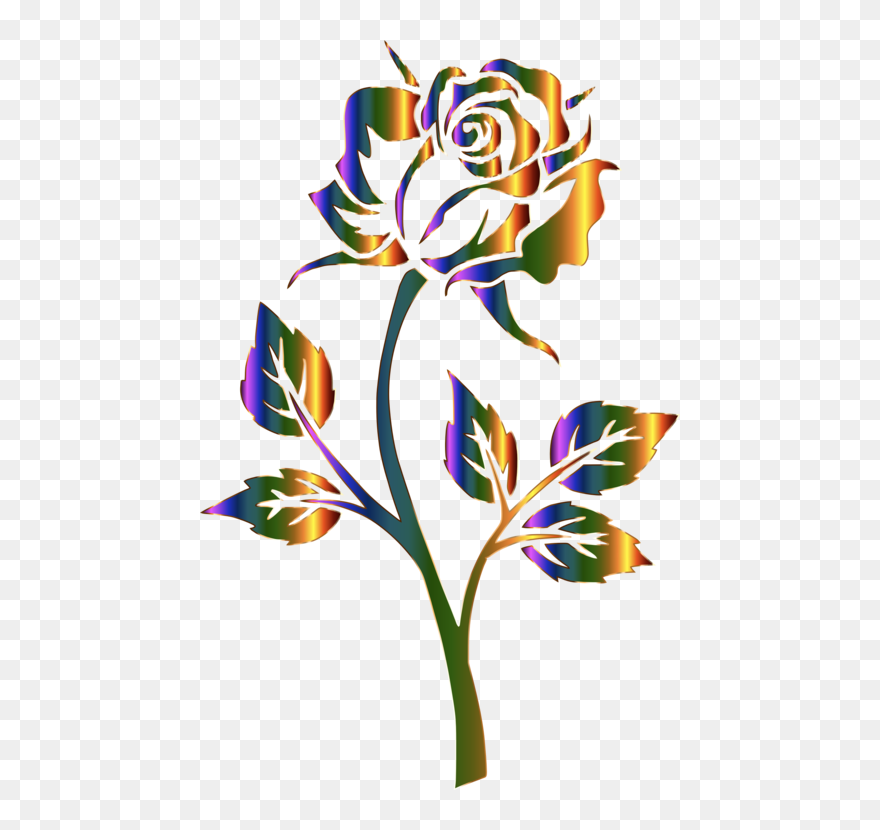 Plant,flora,leaf - Flower Black And White Rose Clipart