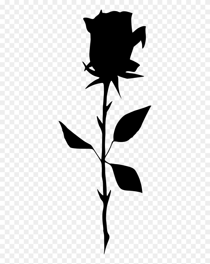 Silhouette Clipart Rose - Rose Silhouettes Transparent - Png Download
