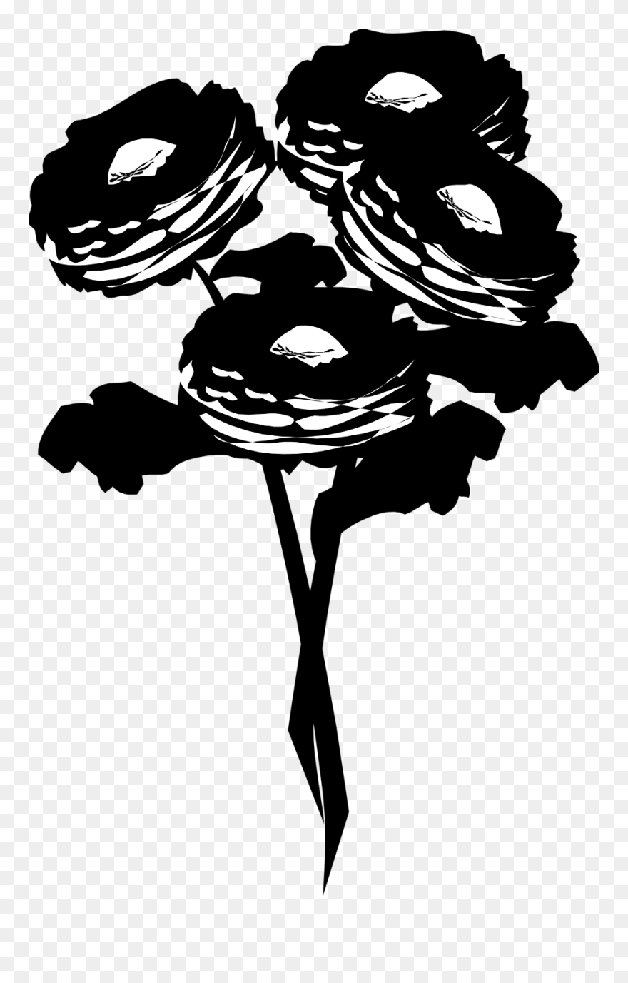 Clip Art Flower Visual Arts Silhouette Illustration - Illustration - Png Download