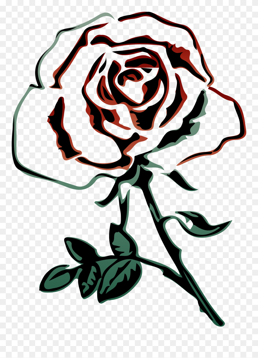 Beautiful Flower Clipart Black And White - Png Download