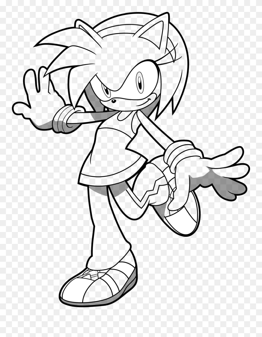 Amy Rose Lineart By Jackspade2012 On Clipart Library - Amy Rose Lineart - Png Download