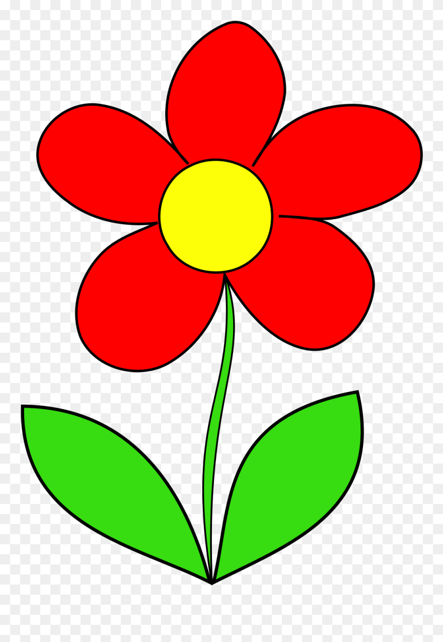 Flower With Leaves Clipart - Png Download