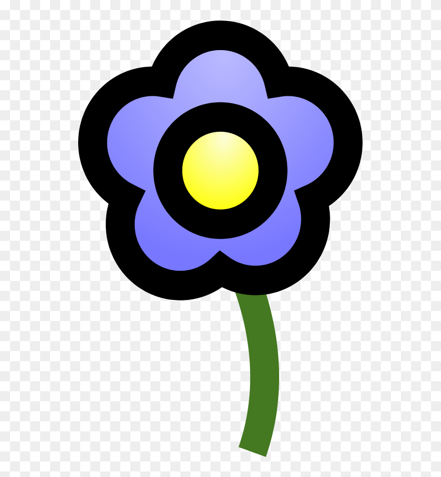 Blue Flower Clipart, Vector Clip Art Online, Royalty - Clip Art - Png Download