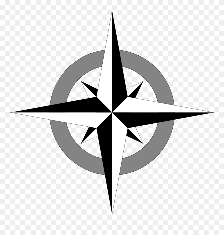 Simple Compass Rose Clip Art - Compass Rose Clipart - Png Download