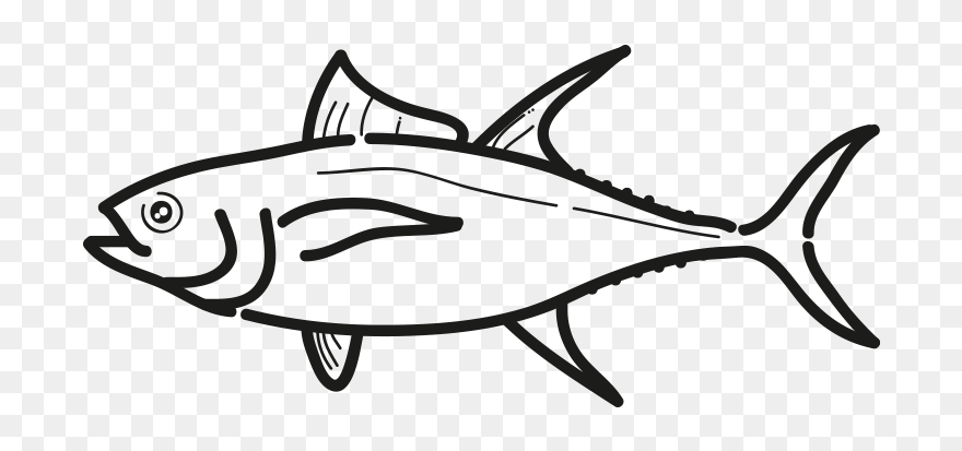 Yellowfin Dorsal Fin Clipart Svg Royalty Free Download - Tuna Black And White Clipart - Png Download