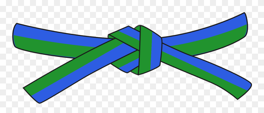 Green Blue Belt Judo Clipart