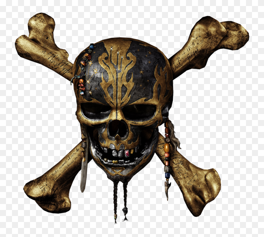 Transparent Pirates Of The Caribbean Clipart - Pirate Skull Png Transparent