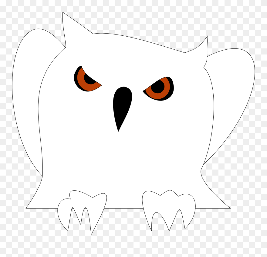 Disappointed Owl Black White Line Art - Clip Art - Png Download