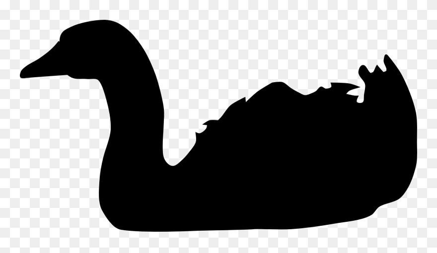 Duck Clip Art Silhouette Neck Beak - Transparent Swan Silhouette - Png Download