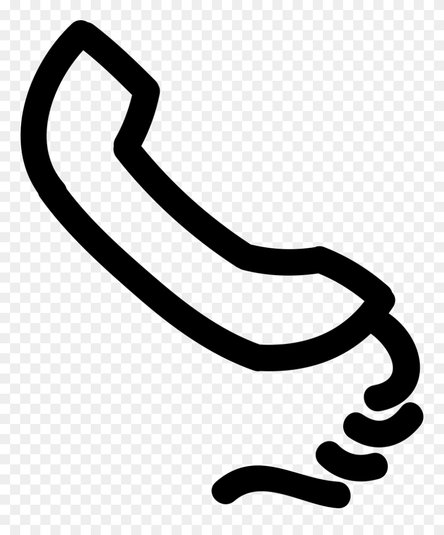 Telephone Auricular Hand Drawn Outline - Phone Cable Icon Png Clipart