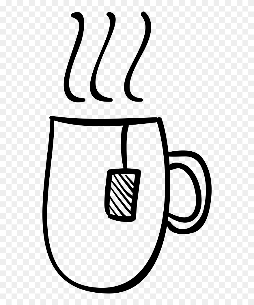 Hot Tea Cup Hand Drawn Outline - Cup Of Tea Mug Drawing Clipart