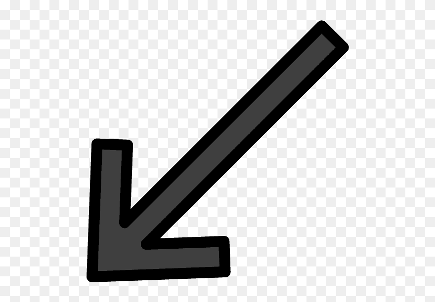 Down-left Arrow Emoji Clipart - Parallel - Png Download