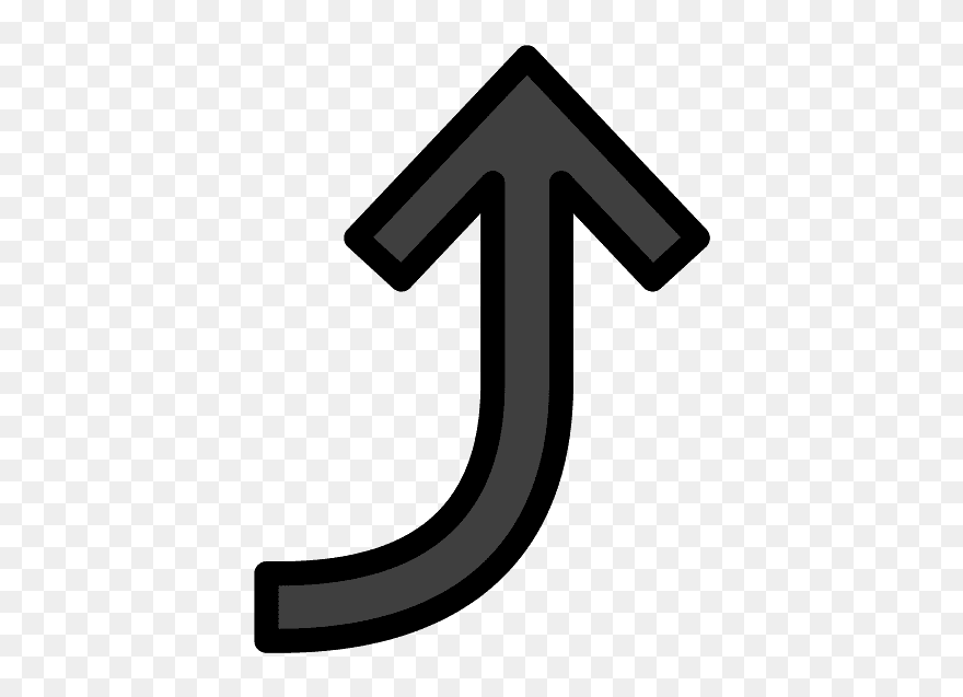Right Arrow Curving Up Emoji Clipart - Arrow - Png Download