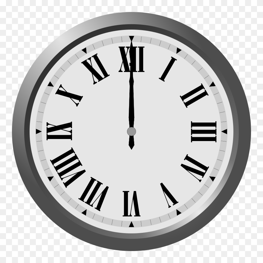 School Clock Clipart Jpg Transparent Library Clock - 12 O Clock Time - Png Download