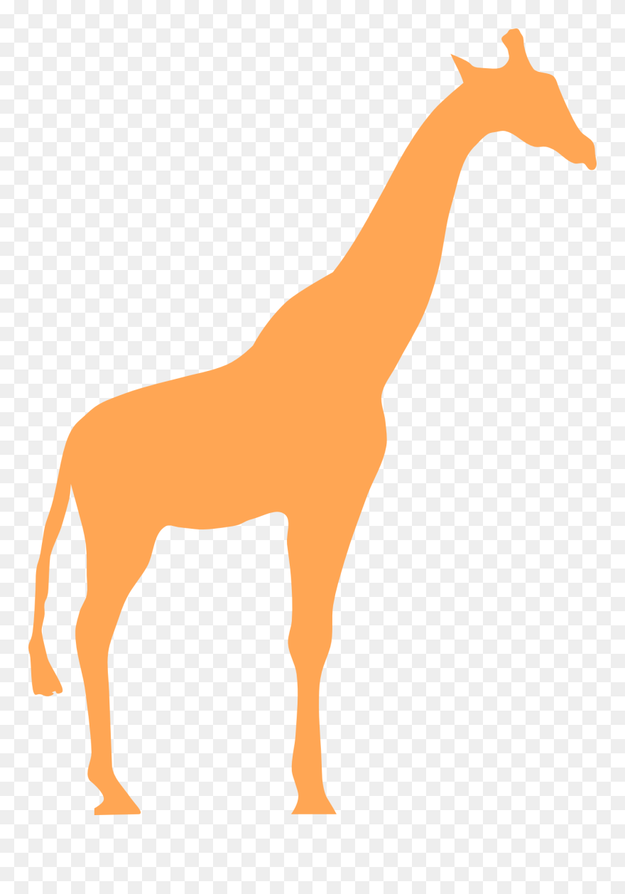 Northern Giraffe Silhouette Clip Art - Orange Giraffe Silhouette - Png Download