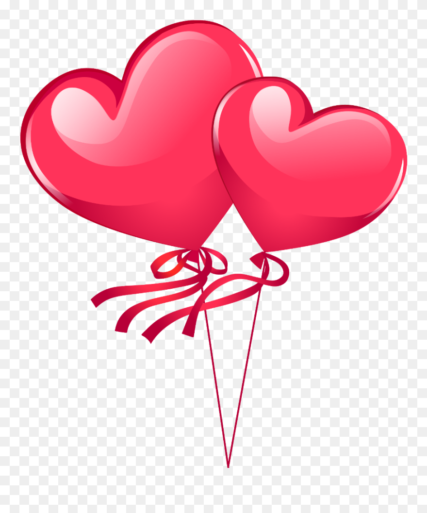 Clipart Love Balloon - Valentine Heart Balloon Png Transparent Png