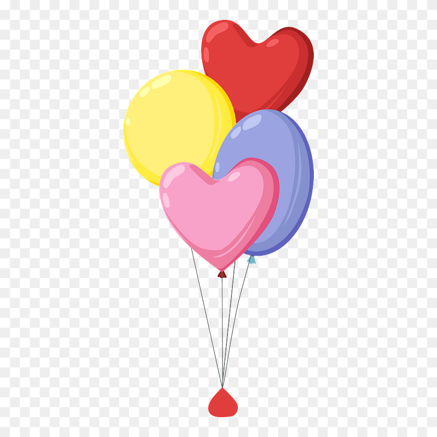 Balloons Clipart - Heart - Png Download