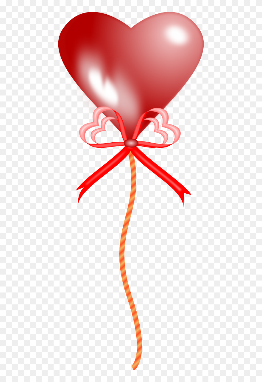 Heart Balloon Clipart By Wsnaccad - Red Heart Shaped Balloon - Png Download