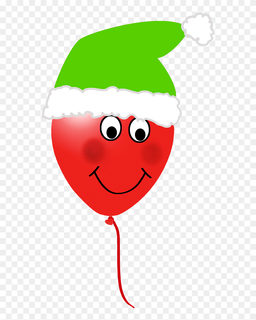 Christmas Elf Balloon - Smiley Clipart