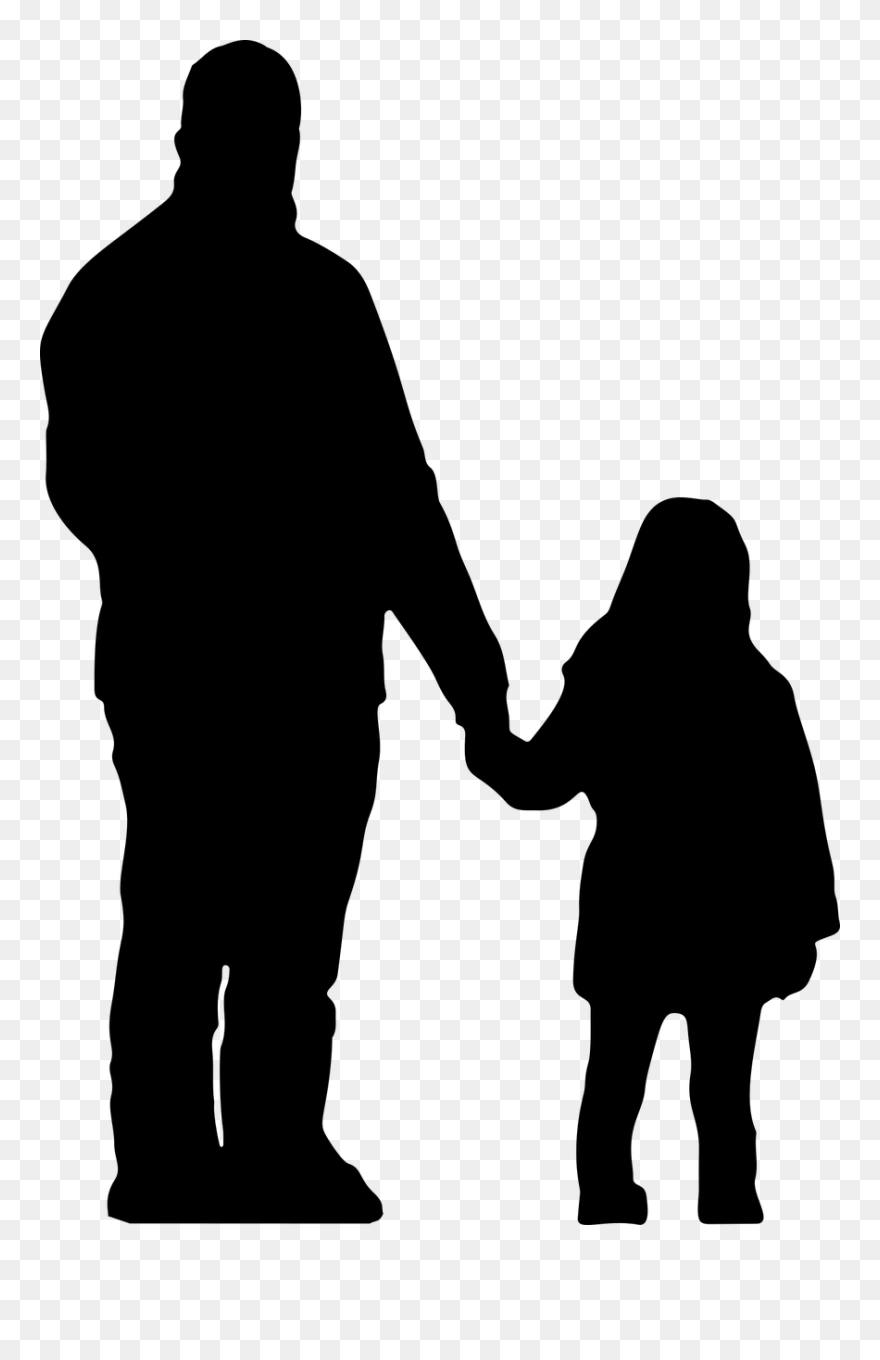 Mickey Mouse The Walt Disney Company Silhouette Clip - Dad And Daughter Svg - Png Download