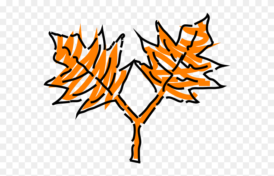 Orange Leaves Drawing Vector Image - Estaciones Del Año Png Clipart