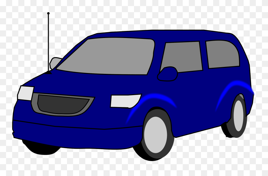 Clipart Blue Minivan - Png Download