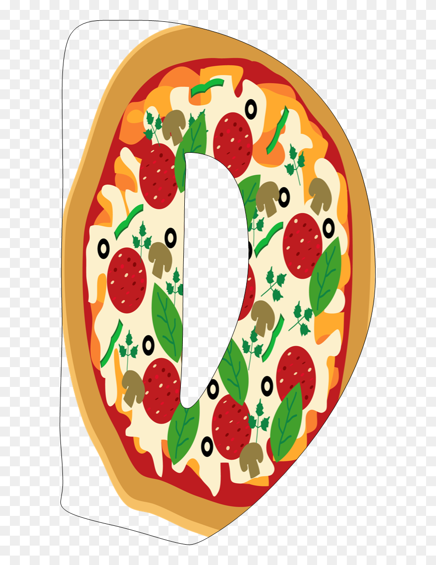 Transparent Pizza Toppings Clip Art - Alfabeto De Pizza - Png Download