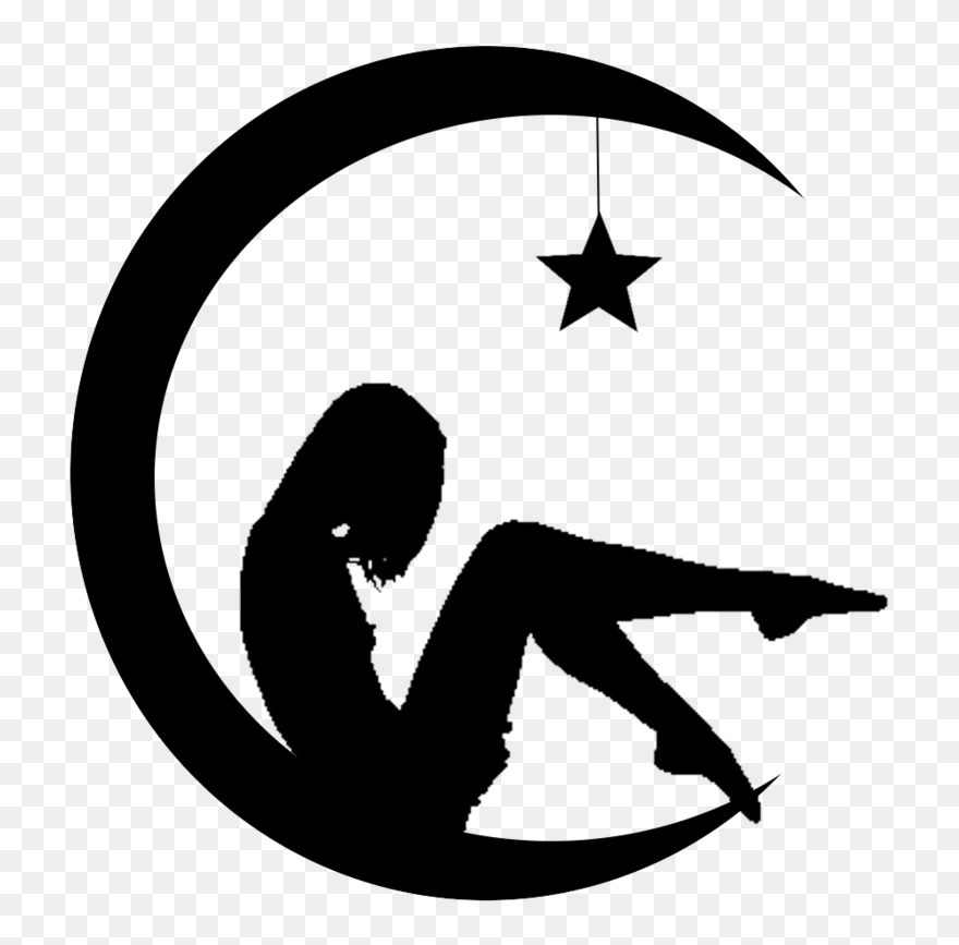 Sailor Neptune Sailor Moon Silhouette Female - Girl Sitting On Moon Silhouette Clipart