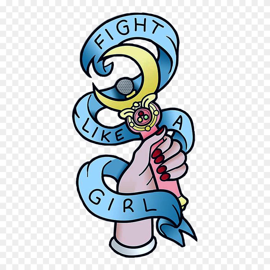 Sailor Moon Holding Cat Tattoo Clipart